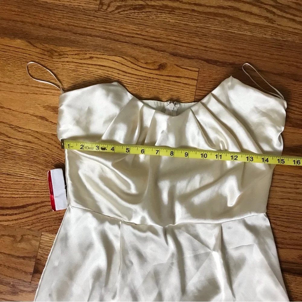 ASOS Champagne Strapless Satin Dress NWT - Picture 7 of 10